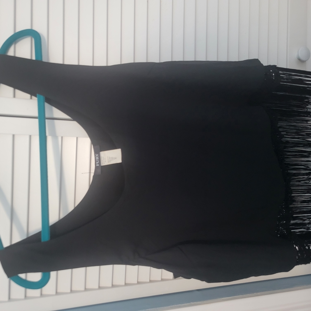 Elegant Black Fringe Top